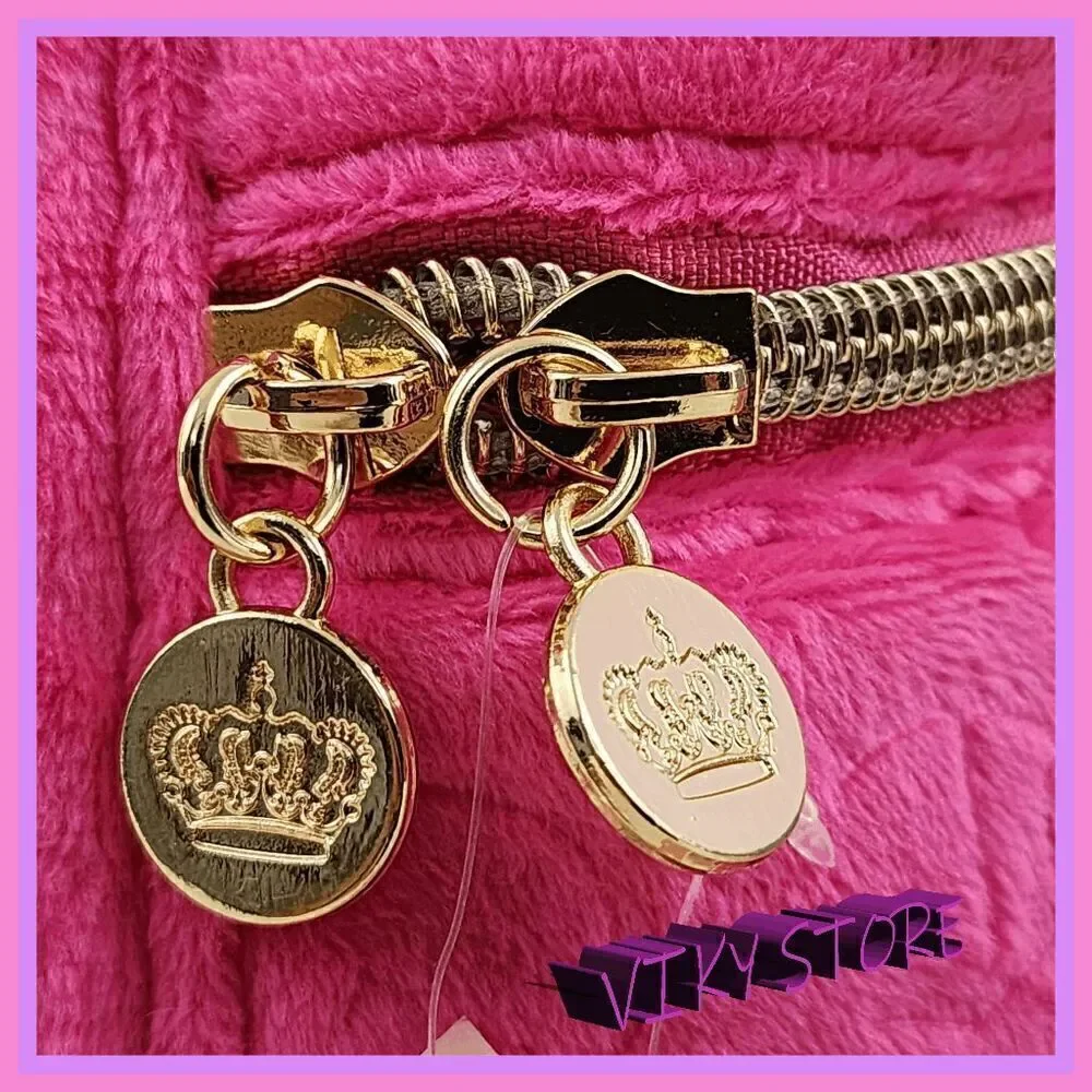 NWT 💖 {Juicy Couture}  Luxe Travel Essential: Hot Pink Velvet Train Case 💼 NWT
